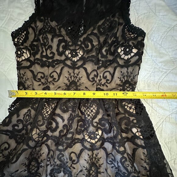 Women's Black Midi Lace Dress, Sleeveless, Small size - Picture 10 of 14